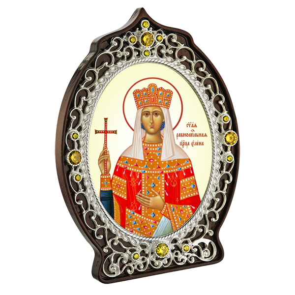 ( 2.78.0972л )( Икона )( Юв. Сплав ) (Елена Константинопольская с желтыми камнями)