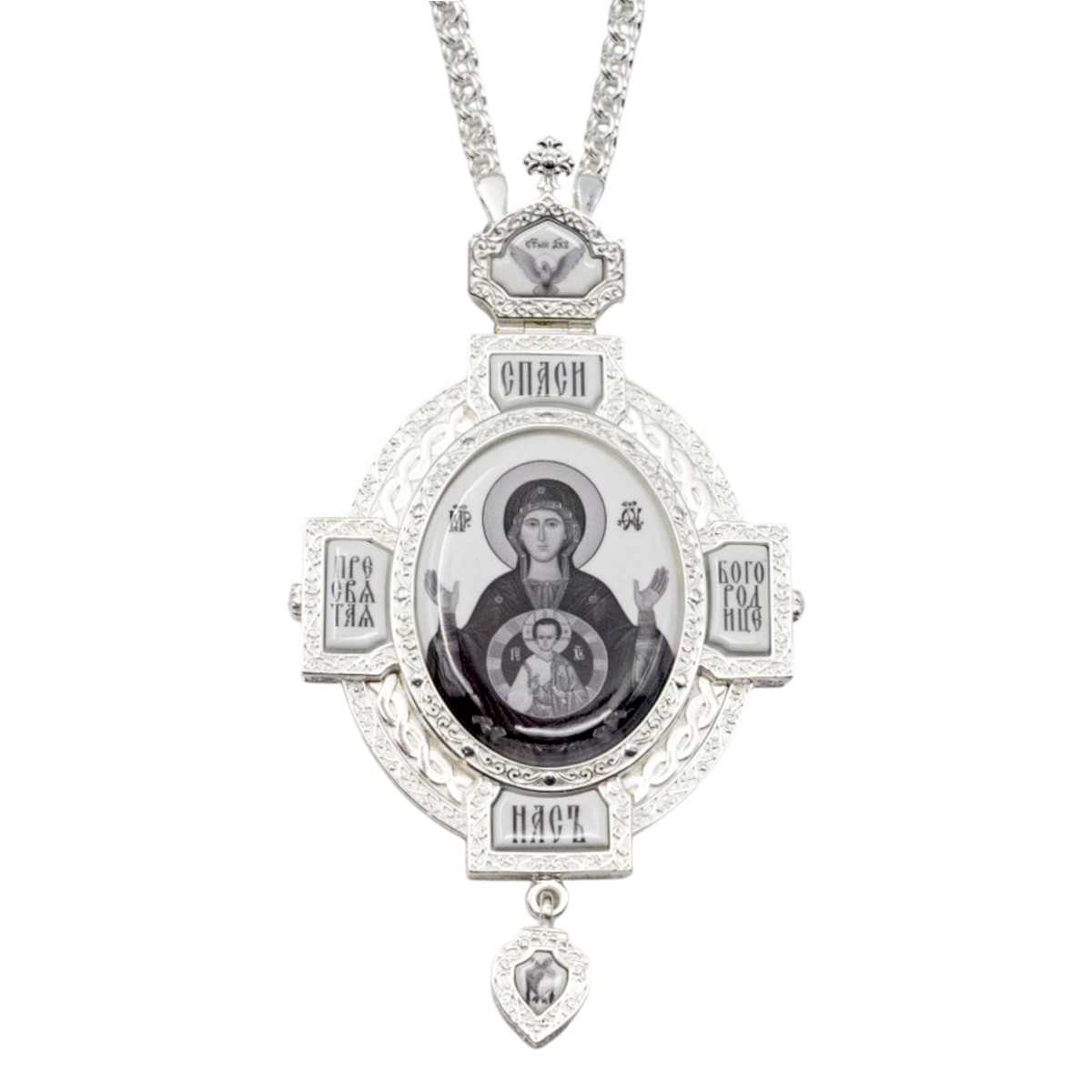 ( 2.7.1590л-2/1л )( Панагия с цепью )( Юв. Сплав )