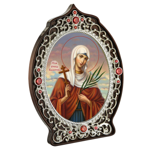 2.78.0942л Икона настольная в серебре - Святая мученица Валентина.