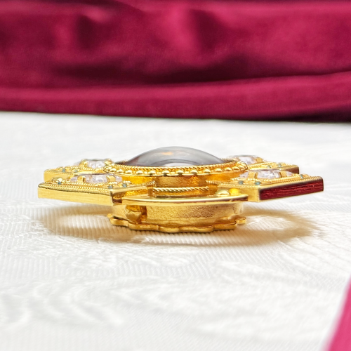 2.7.2813лп-32 Мощевик латунный в позолоте со вставками фото 3