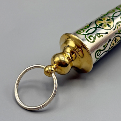 2.7.0130лф Кропило Архиерейское с зелеными камнями и эмалью в серебрении и фрагментарной позолоте фото 3 2.7.0130лф Кропило Архиерейское с зелеными камнями и эмалью в серебрении и фрагментарной позолоте фото 3