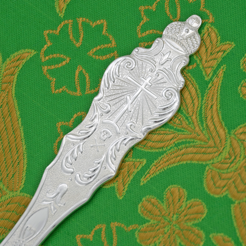 2.7.0878л Лжица латунная в серебрении фото 3