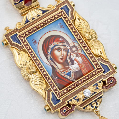 2.7.2708лп-18/155лп-М Панагия латунная в позолоте фото 6