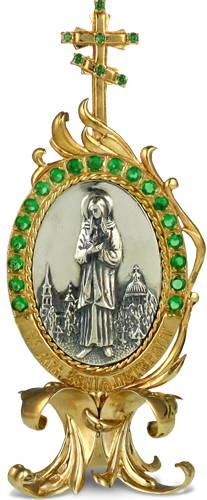 2.77.0097 Икона серебряная настольная  Святая блаженная Ксения Петербургская