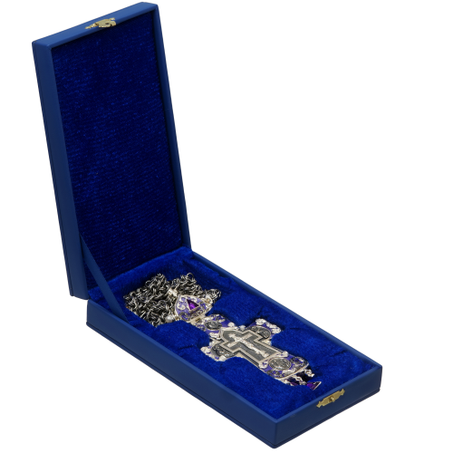 2.10.0542лнрэ/113лр Крест наперсный с натуральными камнями фото 4 2.10.0542лнрэ/113лр Крест наперсный с натуральными камнями фото 4