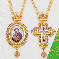 2.7.2967лп-2/104лп-К Архиерейский комплект с фиолетовыми камнями в позолоте