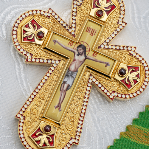 2.10.0649лнпэ-2/64лп Крест наперсный с натуральными камнями фото 9 2.10.0649лнпэ-2/64лп Крест наперсный с натуральными камнями фото 9