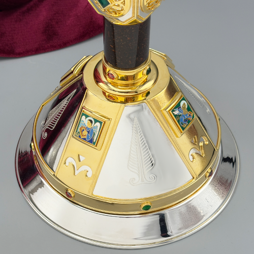 2.7.2442клфчэ Потир комбинированый с фрагментарной позолотой и вставками фото 8