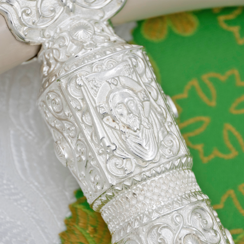 2.7.0918л Посох латунный в серебрении фото 7