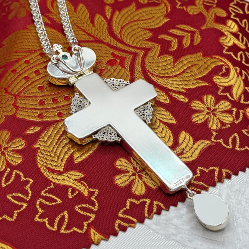 2.10.0395лфр-2/1л Наперсный крест с фрагментарной позолотой фото 4