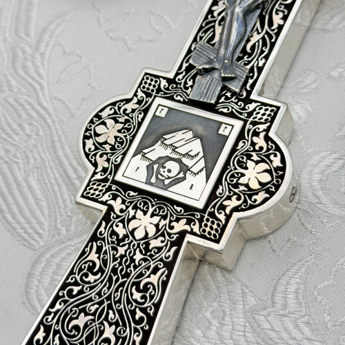 2.7.3045лэ Крест напрестольный латунный с эмалью фото 2