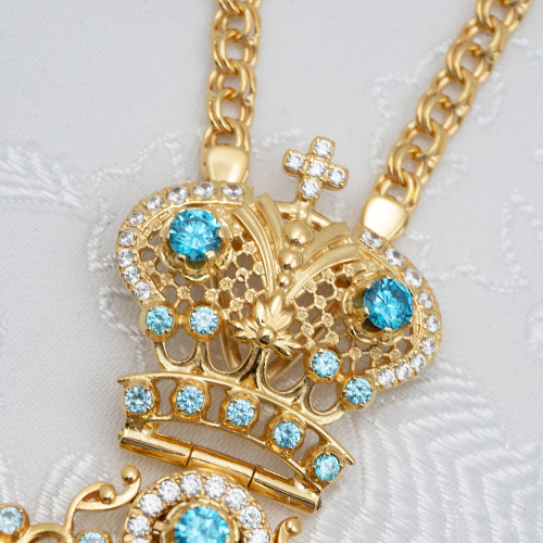 2.7.2291лп-2/1лп-К Архиерейский комплект латунный с голубыми камнями в позолоте фото 6 2.7.2291лп-2/1лп-К Архиерейский комплект латунный с голубыми камнями в позолоте фото 6