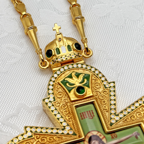 2.10.0649лнпэ-2/64лп Крест наперсный с натуральными камнями фото 4 2.10.0649лнпэ-2/64лп Крест наперсный с натуральными камнями фото 4