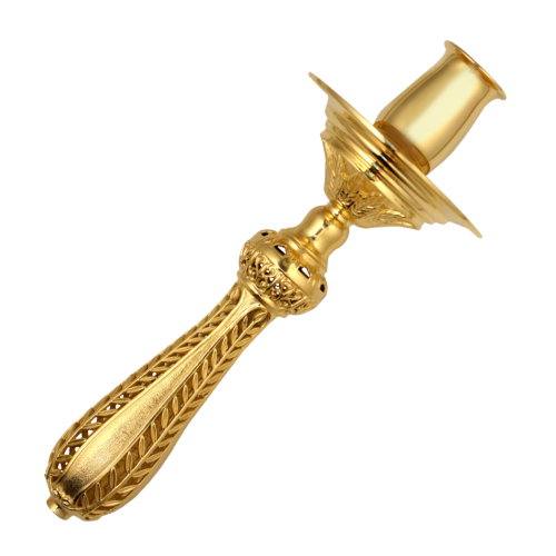 2.7.0946лп Подсвечник ручной латунный в позолоте