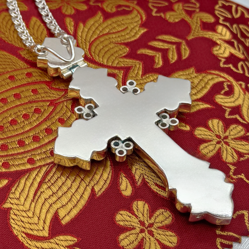 2.10.0616лэ/1л Крест наперсный в серебрении с эмалью фото 3 2.10.0616лэ/1л Крест наперсный в серебрении с эмалью фото 3