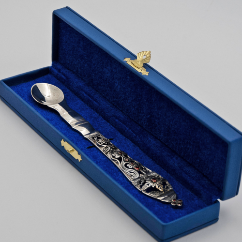 2.7.0712лр Лжица латунная с патинированием и со вставками фото 5