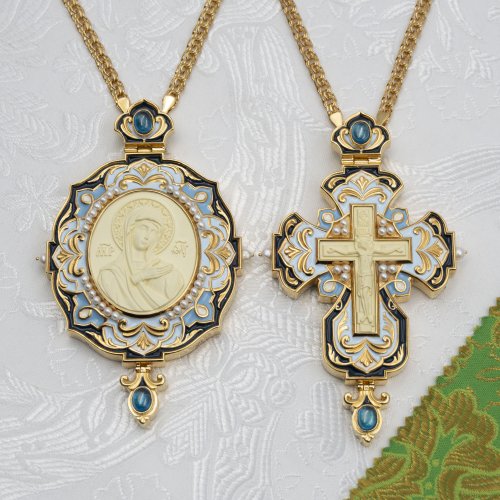 2.7.2620лп-11/1лп-К-М Архиерейский наперсный комплект в позолоте 2.7.2620лп-11/1лп-К-М Архиерейский наперсный комплект в позолоте