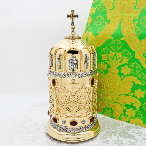 2.7.2369лнпр Сион латунный с натуральными камнями в позолоте 2.7.2369лнпр Сион латунный с натуральными камнями в позолоте