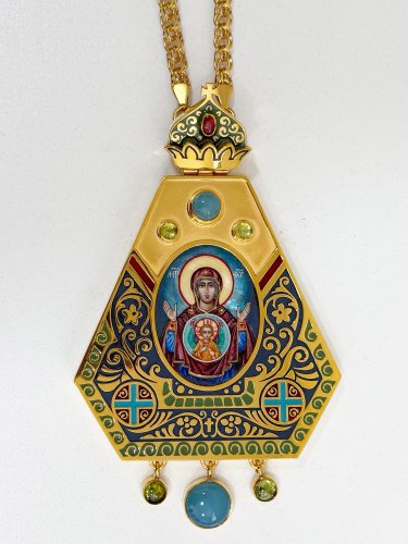 М7.7.2411лпнэ-15/1лп Панагия с цепью (Юв. сплав)
