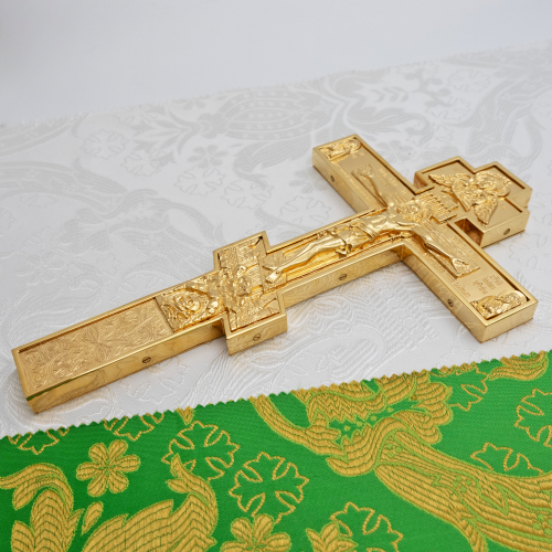 2.7.2544лп Крест напрестольный латунный в позолоте фото 7