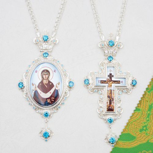 2.7.2563л-2/1л-К Архиерейский комплект наперсный латунный в серебрении