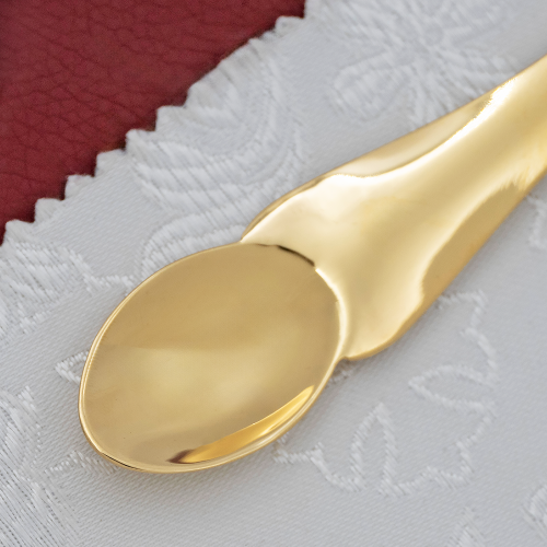 2.7.1516лп Лжица латунная в позолоте с красными камнями фото 3 2.7.1516лп Лжица латунная в позолоте с красными камнями фото 3