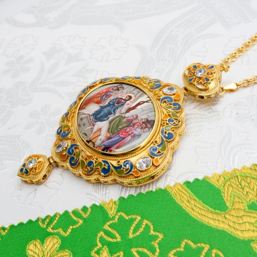 2.7.1481лпэ-2/1лп Панагия латунная с белыми камнями и эмалью в позолоте фото 7 2.7.1481лпэ-2/1лп Панагия латунная с белыми камнями и эмалью в позолоте фото 7