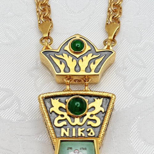 2.10.0507лнпр-2/113лп Крест наперсный с натуральными камнями фото 4