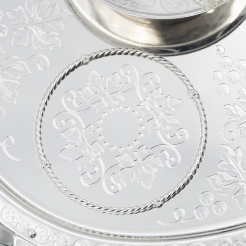 2.7.1303л-К Набор для архиерейской запивки латунный с фиолетовыми камнями в серебрении фото 5 2.7.1303л-К Набор для архиерейской запивки латунный с фиолетовыми камнями в серебрении фото 5