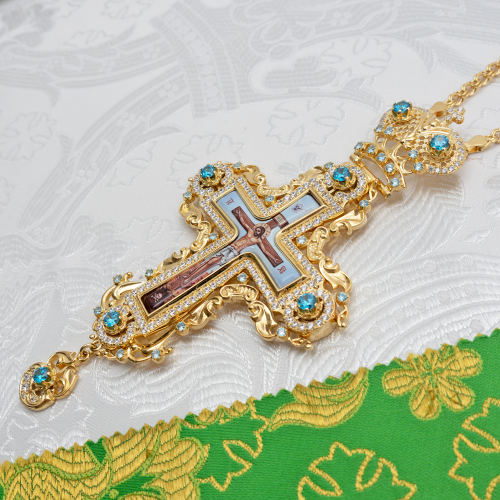 2.7.2291лп-2/1лп-К Архиерейский комплект латунный с голубыми камнями в позолоте фото 12 2.7.2291лп-2/1лп-К Архиерейский комплект латунный с голубыми камнями в позолоте фото 12