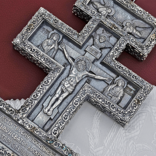 2.7.0949лр Крест Напрестольный латунный в серебрении фото 3