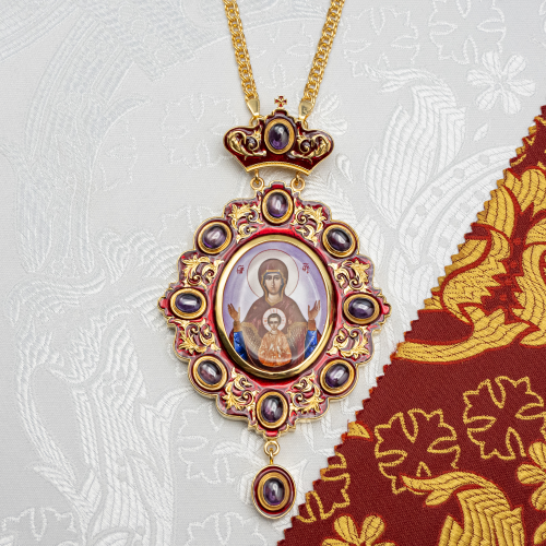 2.7.2745лп-2/1лп-К-М Архиерейский комплект наперсный латунный с фиолетовыми камнями в позолоте фото 11 2.7.2745лп-2/1лп-К-М Архиерейский комплект наперсный латунный с фиолетовыми камнями в позолоте фото 11