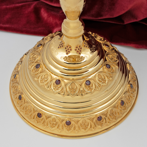 2.7.1053клпэ-К/3 Евхаристический комбинированый набор с красными камнями в позолоте на 2,5 литра фото 8