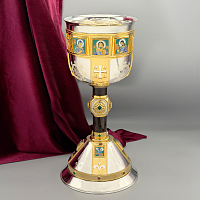 2.7.2442клфчэ Потир комбинированый с фрагментарной позолотой и вставками