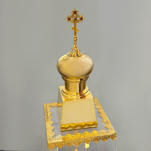 2.7.1515лп-К фото 2 2.7.1515лп-К Дарохранительница латунная с красными камнями в позолоте купить фото 2