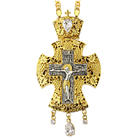 2.10.0120лп Крест латунный со вставками в позолоте