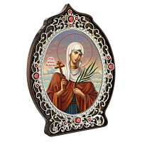 2.78.0942л Икона настольная в серебре - Святая мученица Валентина.