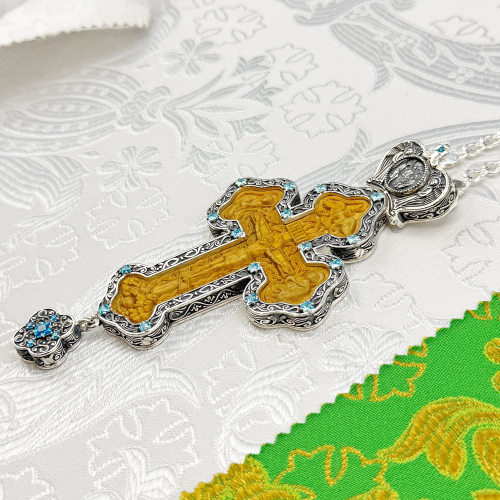 2.10.0420лр-13/1л Крест наперсный с деревянным образом и цепью фото 2 2.10.0420лр-13/1л Крест наперсный с деревянным образом и цепью фото 2