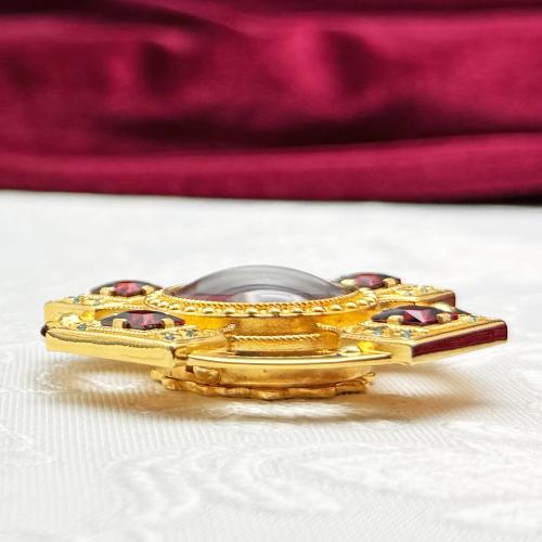 2.7.2813лп-32 Мощевик латунный в позолоте со вставками фото 3