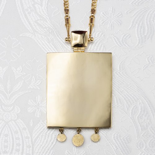 2.7.2512лп-2/64лп-М Панагия латунная в позолоте с цепью фото 3