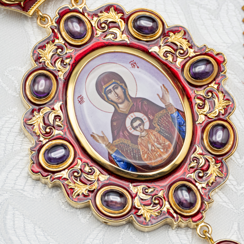 2.7.2745лп-2/1лп-К-М Архиерейский комплект наперсный латунный с фиолетовыми камнями в позолоте фото 10 2.7.2745лп-2/1лп-К-М Архиерейский комплект наперсный латунный с фиолетовыми камнями в позолоте фото 10