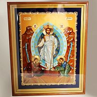 2.14.0177лп-45 Икона  в киоте "Воскресение Христово"