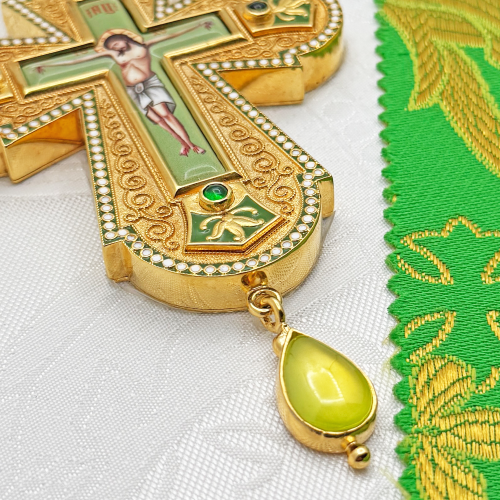 2.10.0649лнпэ-2/64лп Крест наперсный с натуральными камнями фото 5 2.10.0649лнпэ-2/64лп Крест наперсный с натуральными камнями фото 5