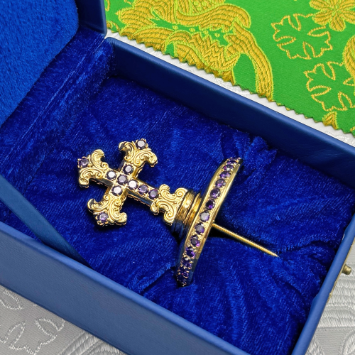 2.7.2617лп Крест на митру латунный в позолоте фото 2 2.7.2617лп Крест на митру латунный в позолоте фото 2