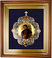 2.14.0161л Иконанастенная латунная в серебре - святой Благоверный Великий Князь Александр Невский