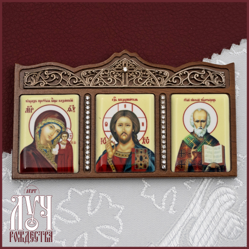 2.79.0042л Автомобильная икона латунная на дереве 2.79.0042л Автомобильная икона латунная на дереве