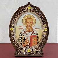 2.78.0937л Икона настольная в серебре - Святитель Григорий Богослов