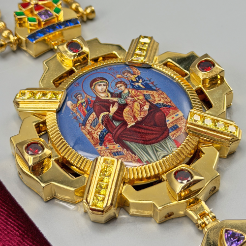 2.7.2825лпэ-2/160лп Панагия латунная в позолоте фото 3