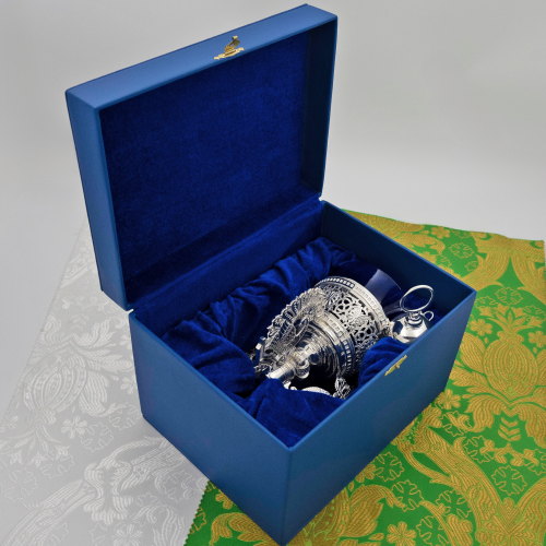 2.7.2375л/91л Лампада подвесная латунная в серебре фото 3 2.7.2375л/91л Лампада подвесная латунная в серебре фото 3