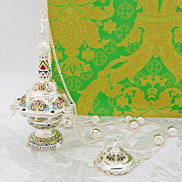 2.7.1945лэ Кадило латунное с эмалью в серебрении